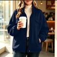thumbnail image 5 of WIZUTIZ Women's Fashion Casual Solid Color Zip Up Stand Collar Long Sleeve Hoodie Cardigan Jacket With Pockets, 5 of 8