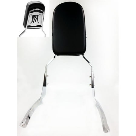 - HTT Motorcycle Chrome Flame Backrest Sissy Bar with Leather Pad For Honda Shadow Aero 1100
