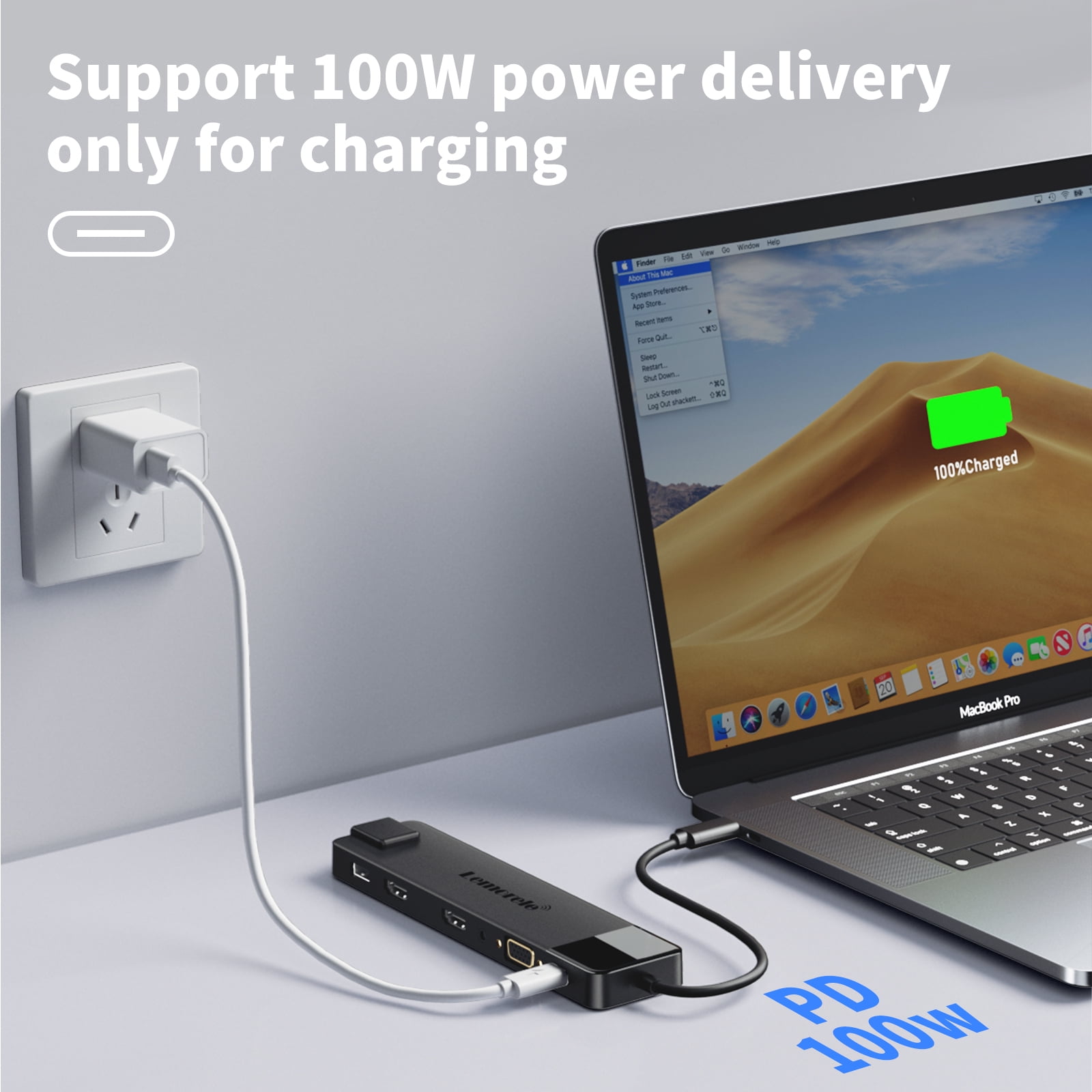 Lemorele Multi-Function Usb C Hub, 13 In 1 Docking Station, 3 Displays with Dual 4k HDMI, Usb  A 3.0/2.0, 100W PD, SD/TF, VGA, 1000M Ethernet Adapter