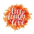 thumbnail image 3 of Live Laugh Love Duvet Cover Set, Hand Drawn Style Cheerful Brushstroke Background Motivation Phrase Print, Decorative 2 Piece Bedding Set with 1 Pillow Shams, Twin Size, Orange White, by Ambesonne, 3 of 3