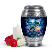 Yatskia Frog with Tulip Flowers Decorative Mini Funeral Burial Urn for Ashes Adult Men and Women, Small Memorial Keepsake Urns for Human Ashes Adult Female, (Monar Pack of 1, 3 Inch)