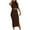Brown-03, variant on STETMN Women's Bodycon Dresses Casual Crew Neck Side Slit Sleeveless Knit Cut Out Tank Top Dress