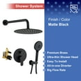 thumbnail image 3 of Rainlex 10 in. Shower Head Single-Handle 3-Spray Round High Round High Pressure Shower Faucet in Matte Black, 3 of 9