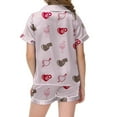 thumbnail image 4 of Pyjama en Satin Imprimé Manches Courtes Boutonné Ensemble T-Shirt en Soie Pyjama Garçon Fille Mode, 4 of 4