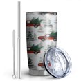 thumbnail image 2 of 20oz Tumblers Red Christmas Truck and Tree Pattern Stainless Steel Vacuum Insulated Double Wall Travel Tumbler Cups Mug with Lid and Straw,Cleaning Brush for Cold & Hot Drinks, 2 of 7