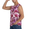 thumbnail image 3 of Goofa Orchids Flowers Printed Men's Sleeveless T-Shirt - Athletic Gym Workout Tank Top for Men - Moisture-Wicking, UPF 30+ Quick-Dry Muscle Tee-, 3 of 8