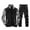 Black, variant on Men’s Two Piece Tracksuit Set Full Zip Stand Collar Jacket and Drawstring Pants Camouflage Print Casual Outfit