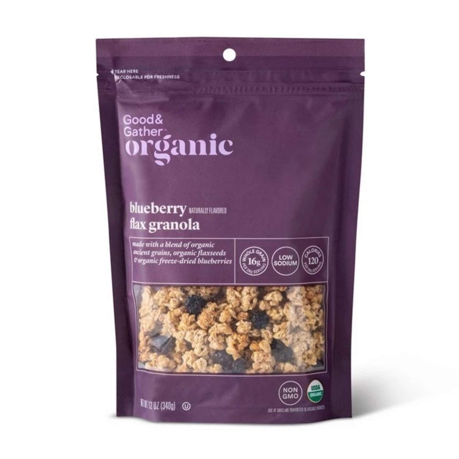 Good & Gather Organic Blueberry Flax Granola 12 oz Pack of 2 Walmart