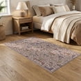 thumbnail image 2 of ODIKA Pink Labyrinth Motif Structured Grid Abstract Geometric Contemporary Non-Slip Low Profile for Guest Room, Lounge, Apartment, 2 of 7