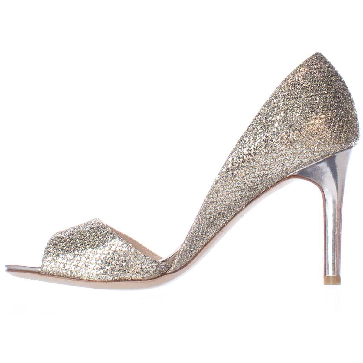 Cole Haan Women's Antonia Open Toe D'Orsay Pump Silver/Gunmetal Glitter/Dark 
