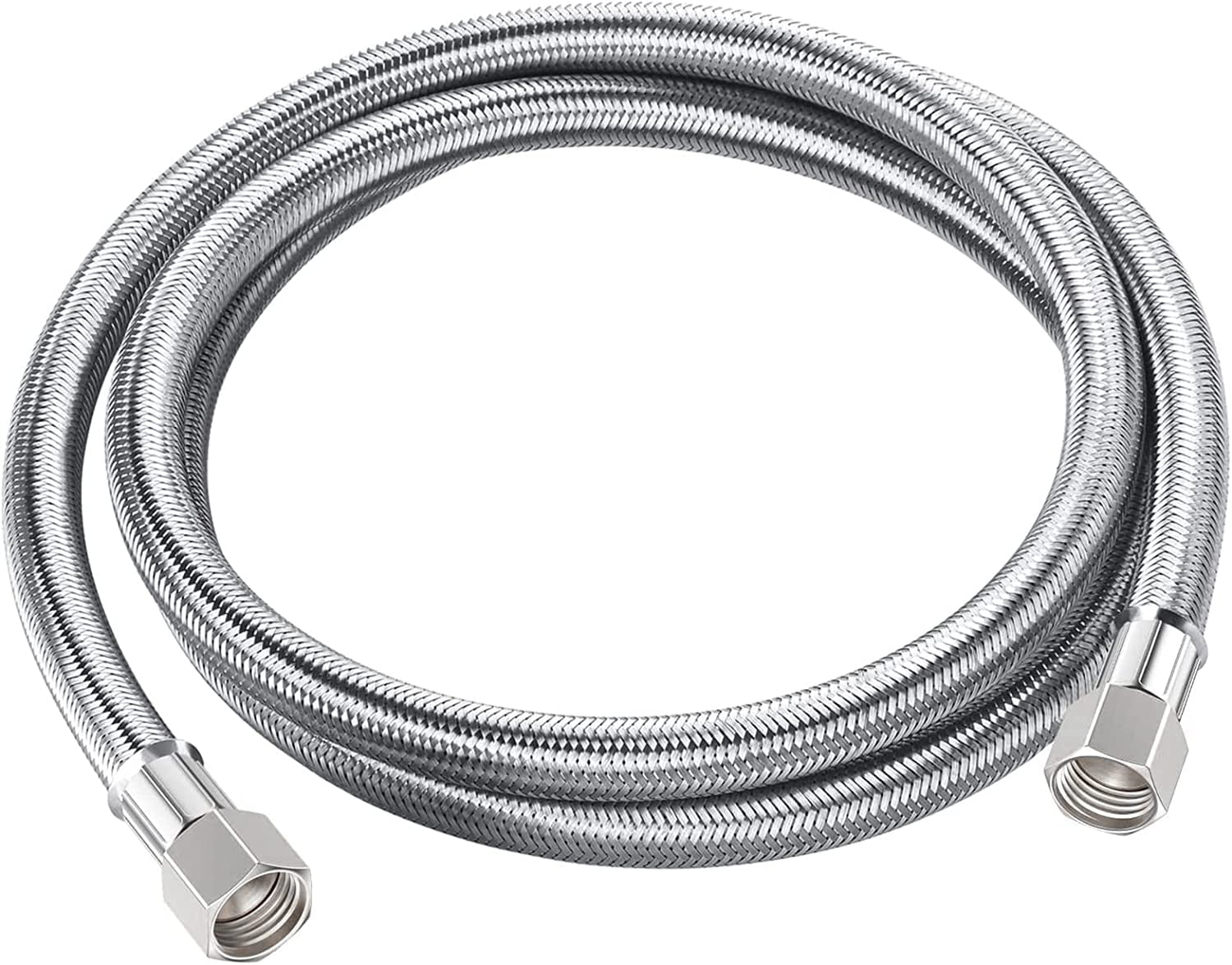 15Ft Stainless Steel Braided Ice Maker Hose Water Supply Hose With