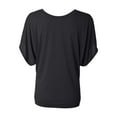 thumbnail image 3 of BELLA + CANVAS Women’s Flowy Draped Dolman Tee 8821, L, Black, 3 of 3