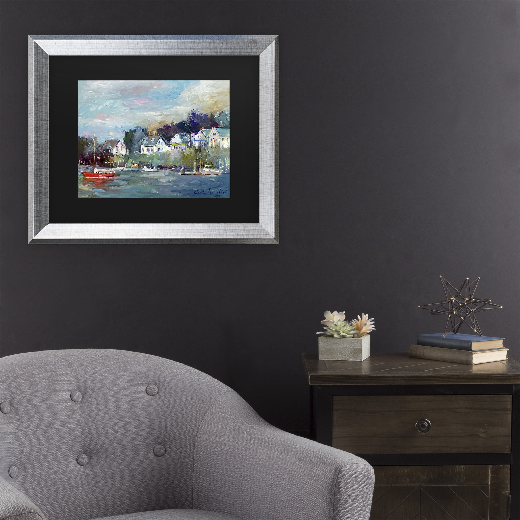 Richard Wallich 'Dock' Matted Framed Art