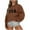 Brown, variant on USA Sweatshirt Women Oversized American Flag Shirt Patriotic Stars Stripes Pullover 4th of July Crew Neck Tops