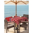thumbnail image 2 of Outdoor Tablecloth with Umbrella Hole and Zipper, Red Morocco Square Table Cloth 54x54 Inch Waterproof Tablecloth, Ocean Nautical Anchor Stripe Geometric Picnic Table Cover for Patio Camping, 2 of 7