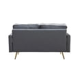 thumbnail image 3 of Hybition Velvet Loveseat Modern Sofa Upholstered Couch with Bolsters & Metal Legs for Living Room,Bedroom,Study,Playroom,Apartment - Lightgrey, 3 of 6