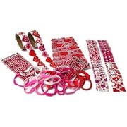 Valentines Day Party Favors- Pencils, Notebooks, Stickers, Bracelets, and Treat Bags (24 Pack)