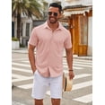 thumbnail image 5 of COOFANDY Casual Shirt for Men Button Down Shirts Short Sleeve No Tuck Shirts for Office Casual Wear, 5 of 6