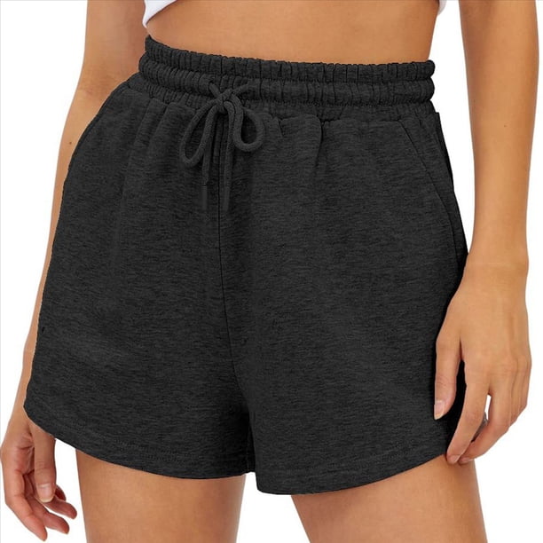Pantalones Cortos de Verano para Mujer, Ropa Deportiva Informal, Ropa Deportiva de , Ropa de Playa para Vacaciones, Moda de Otoño Cómoda. Gris Oscuro XL