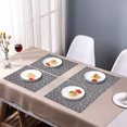 thumbnail image 3 of Placemats Set of 8 for Dining Table, Table Placemats, Rectangular PVC Vinyl, 18x12 Inches - Gray, 3 of 8