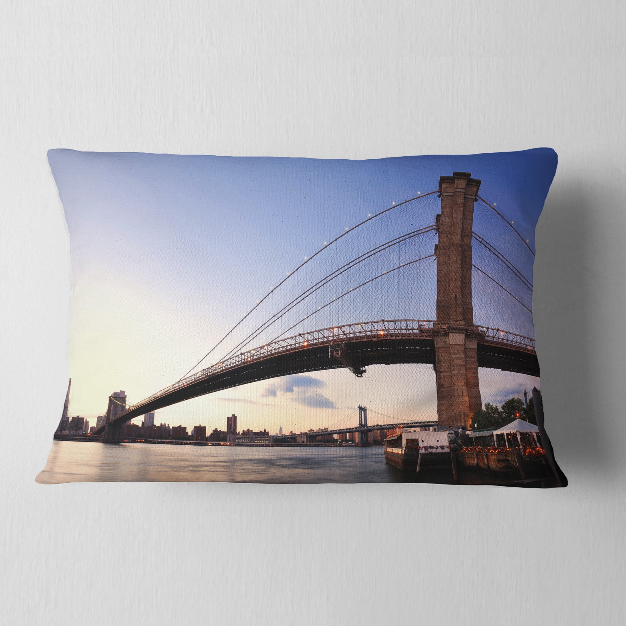 Designart 12" x 20" Multi-color Polyester Throw Pillow