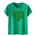 thumbnail image 2 of Aayomet St Patrick's Day Casual Tops For Women Womens Short Sleeve V Neck Dolman Tops with Side Shirring Loose Fit Shirts,Green XXL, 2 of 3