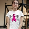 thumbnail image 3 of Tee Hunt Hope Breast Cancer Awareness Ribbon Cotton T-Shirt, White, 3X-Large, 3 of 5