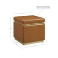 thumbnail image 4 of Linon Elta Square Storage Ottoman, Caramel Faux Leather, 4 of 11