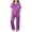 kids sleepwear - Purple, variant on REDARER Girls Lapel Button Satin Pajama Set Short Sleeve Long Pants Cute Bow Print Soft Silk Like Summer Sleepwear,5-6 Years