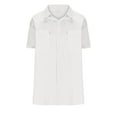 thumbnail image 5 of TAGOLD Mens Summer Short Sleeve Turndown collar Blouse & Shirt Solid Color Pocket Button Top, 5 of 5
