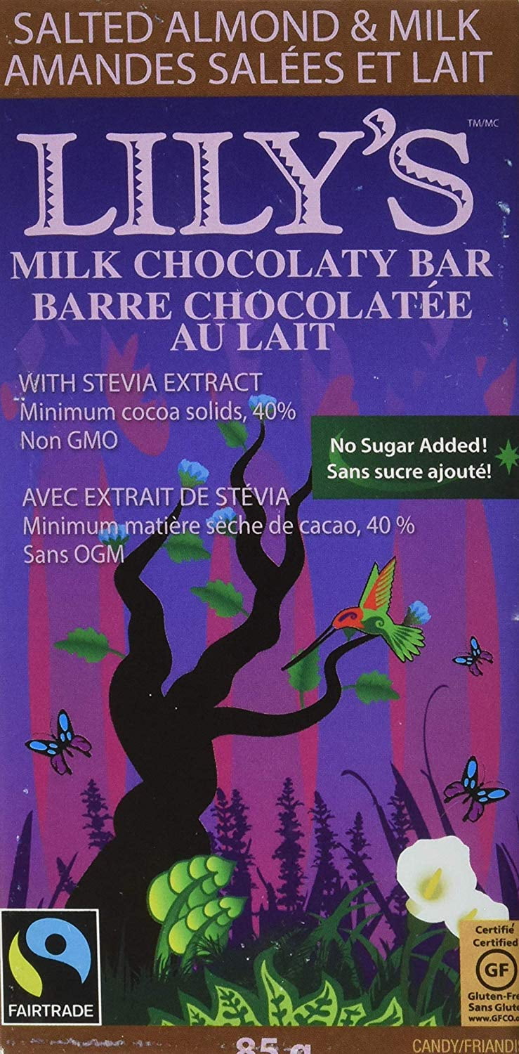 Lily's Sweets Salted Almond & Milk Chocolate bar, 3 oz