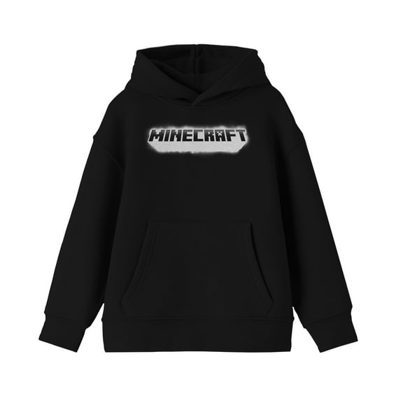Minecraft Grunge Logo Boy's Black Sweatshirt-M