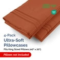 thumbnail image 3 of CGK Linens Extra Soft Pillowcases Set of 4 - King Size Hotel Luxury Breathable & Cozy 4-Piece Pillow Covers, Terracotta, 3 of 7