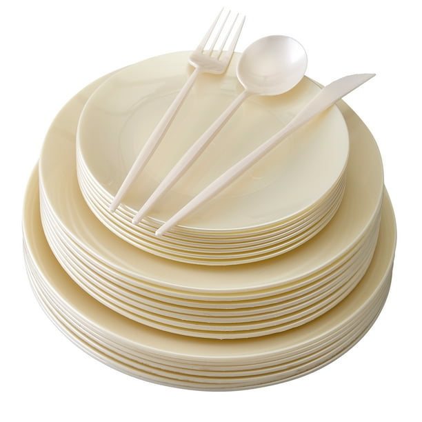 DISPOSABLE PLASTIC DINNERWARE SET 156 pc 20 Dinner Plates 20