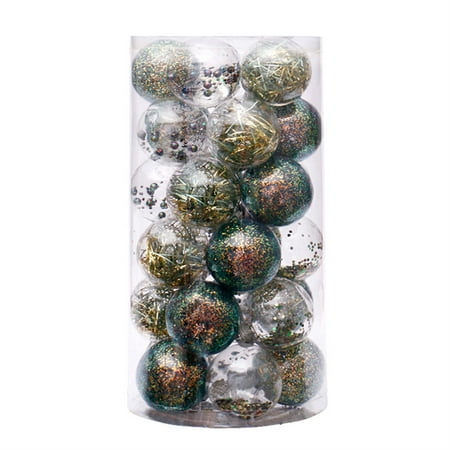 

Decor Store 24Pcs Christmas Balls Shatterproof Eye-catching Plastic Xmas Tree Decorative Ball Pendants for Home