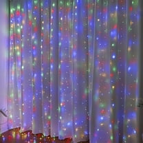 300LED Colorful Fairy Curtain Lights with Remote 8 Modes Timer for Bedroom, 9.8x9.8 Ft USB Plug in Christmas Fairy String Hanging Lights for Fall, Halloween, Weddings, Party, Wall, Decorations