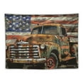 thumbnail image 5 of PRATYUS American Flag Tapestry, Aesthetic American Flag Vintage Old Truck Tapestry for Bedroom Wall Hanging Tapestry Home Decorations for Living Room Bedroom Dorm Decor Painting, 5 of 6