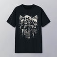 thumbnail image 2 of Trendfront Womens Gothic Graphic T Shirt Distressed Wing Cross Print Short Sleeve Crew Neck Alternative Graphic Tees, 2 of 3