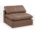thumbnail image 3 of Meridian Furniture Comfy Brown Vegan Leather Armless Chair, 3 of 11