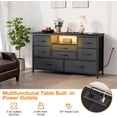 thumbnail image 4 of Illuminate your room jojoka 8-cajón LED cómoda mesa de TV con power outlet-ideal para para 55\, 4 of 7