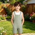 thumbnail image 5 of CONZONE Kids Boys Girls Bib Overalls Casual Shortalls For Child Adjustable Strap Plaid Loose Romper Jumpsuit With Pockets, 5 of 8