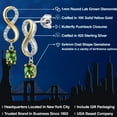 thumbnail image 2 of Gem Stone King 925 Silver and 10K Yellow Gold Green Tourmaline and Lab Grown Diamond Dangle Earrings for Women | 1.06 Cttw | Gemstone October Birthstone | Oval 6X4MM, 2 of 6