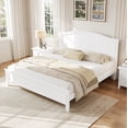thumbnail image 2 of MODERNLUXE Wood Platform Bed with Headboard and Slats, King Size, White, 2 of 10