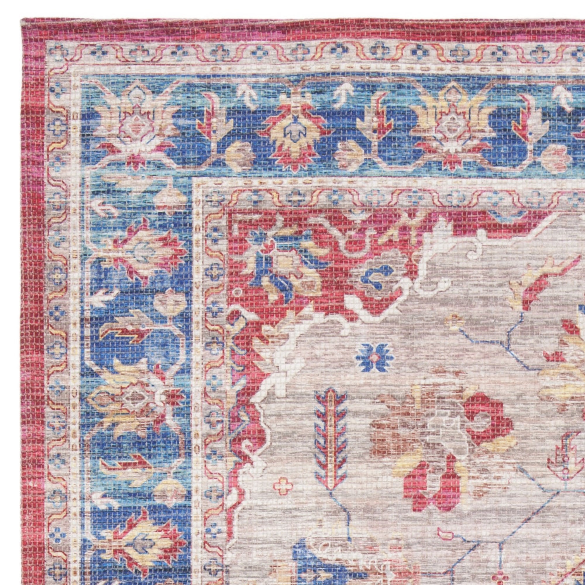 SAFAVIEH Saffron Cara Floral Bordered Area Rug, Rust/Ivory, 4' x 6'