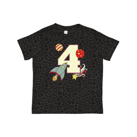 

Inktastic 4th Birthday Outer Space Theme Gift Toddler Boy or Toddler Girl T-Shirt