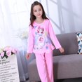 thumbnail image 1 of Conjunto de pijamas de manga larga de princesa de dibujos animados para niña, ropa de dormir de algodón fino de verano con cuello redondo, ropa de casa para bebé y niña, Suit95-110cm Gao Jinjia LED, 1 of 2