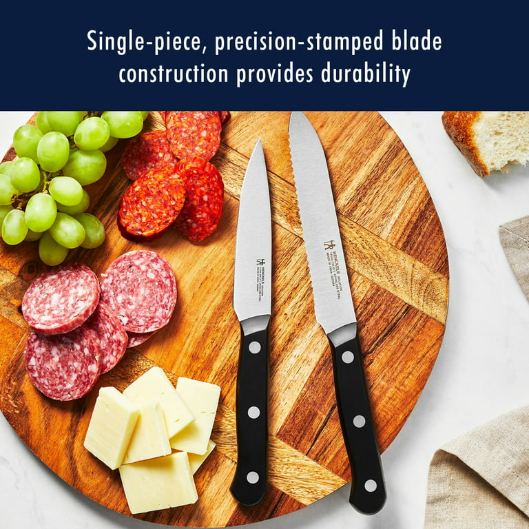 HENCKELS Graphite 20-pc Self-Sharpening Knife Set with Block, Chef Knife,  Paring Knife, Utility Knife, Bread Knife, Steak Knife, Black, Stainless