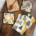 thumbnail image 5 of Yellow and Gray Modern Art Geometric Kitchen Oven Mitt and Pot Holder Sets 4 Pcs for Baking, Cooking and Grilling, Heat Resistant Up To 392 °F, 5 of 7