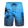 thumbnail image 2 of IWRICH Men's Swim Trunks Quick Dry Swimsuit Board Shorts Beach Pants Swimwear Bathing Suits with Pockets 02-Blue M, 2 of 3