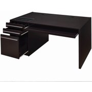Bowery Hill Connect Home Office Computer Desk in Cappuccino with Drawers